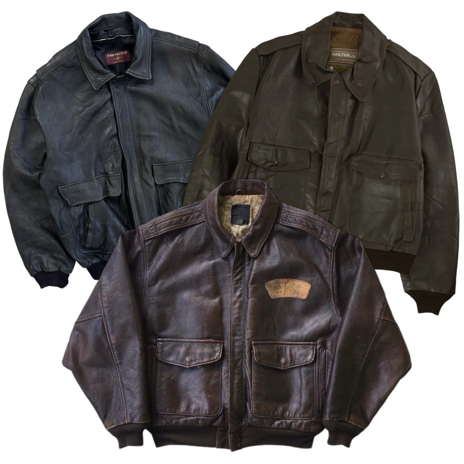 10x GENUINE LEATHER FLYING JACKETS - The Hub Vintage Wholesale Limited