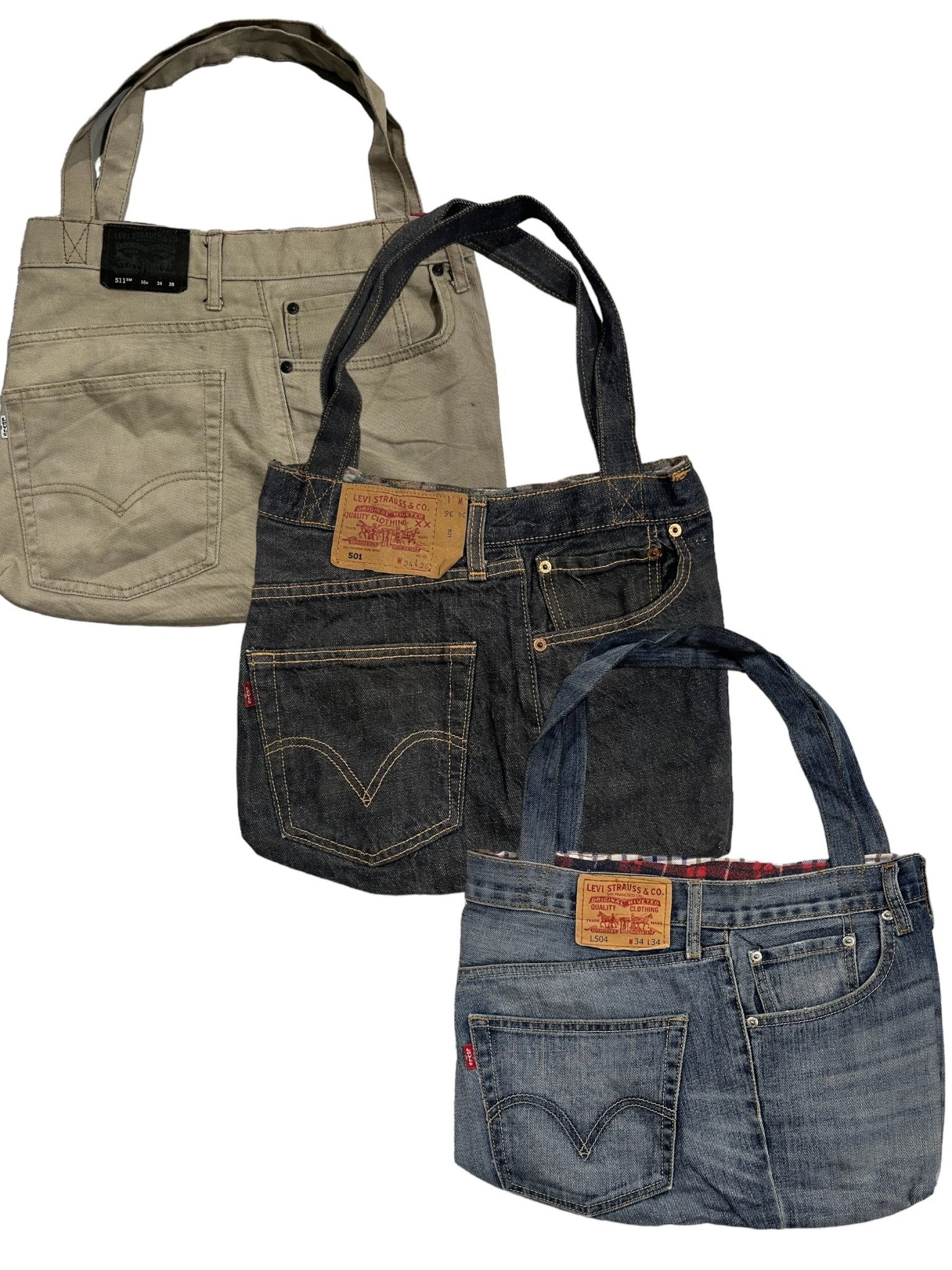 30x REWORKED LEVIS JEANS BAG - The Hub Vintage Wholesale Limited