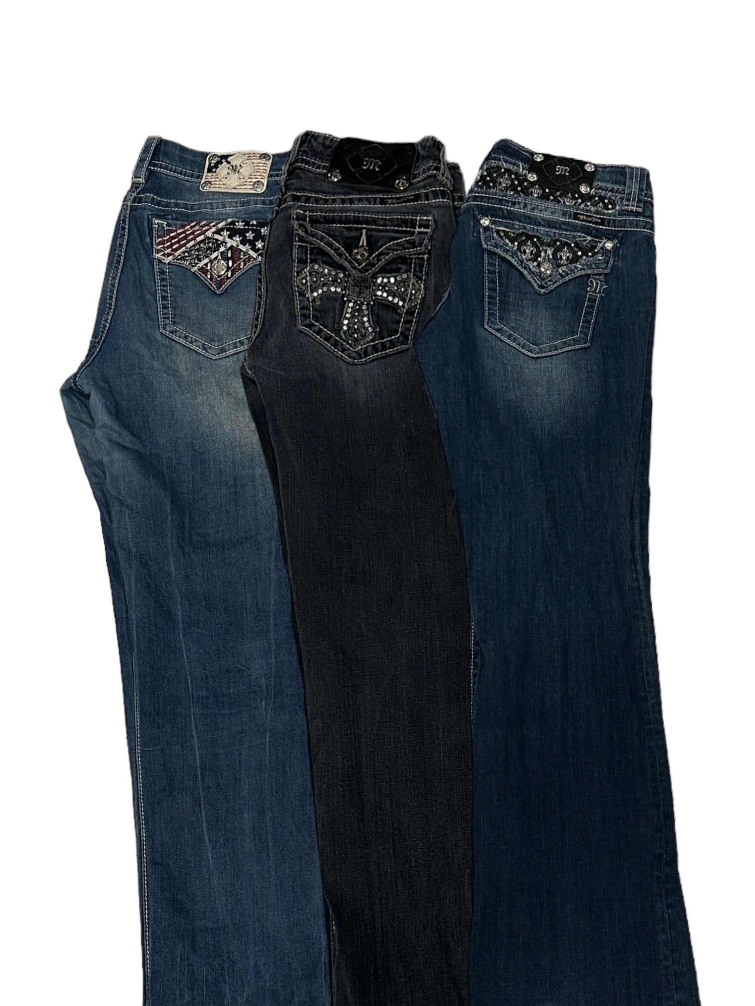 30x Y2K EMBROIDERED JEANS - The Hub Vintage Wholesale Limited