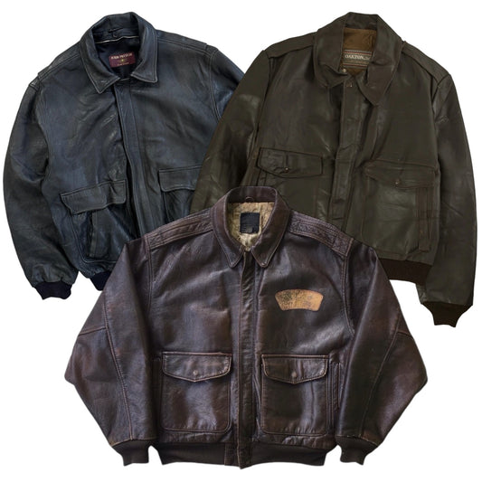 10x GENUINE LEATHER FLYING JACKETS