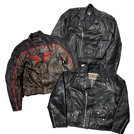 10x GENUINE LEATHER MOTORBIKE JACKETS